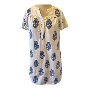 Vineyard Vines Blue White Ocean Reef Shell Fleur Tunic Dress Size XS
